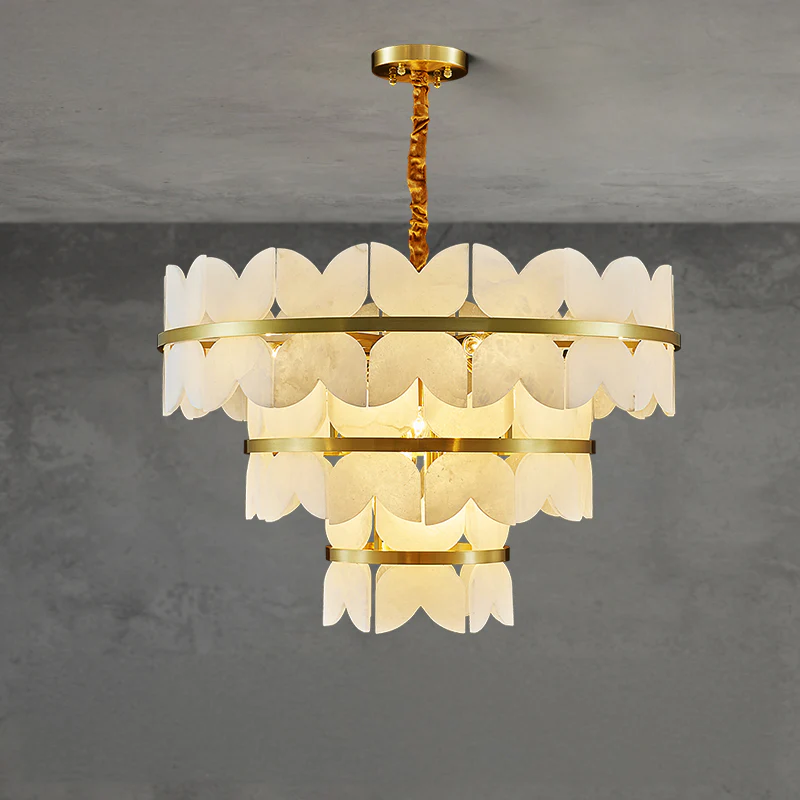 WOMO Butterfly Tiered Alabaster Chandelier-WM2851 - Image 8