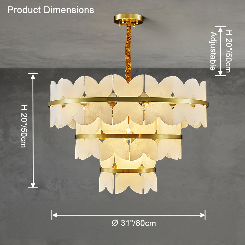 WOMO Butterfly Tiered Alabaster Chandelier-WM2851 - Image 9