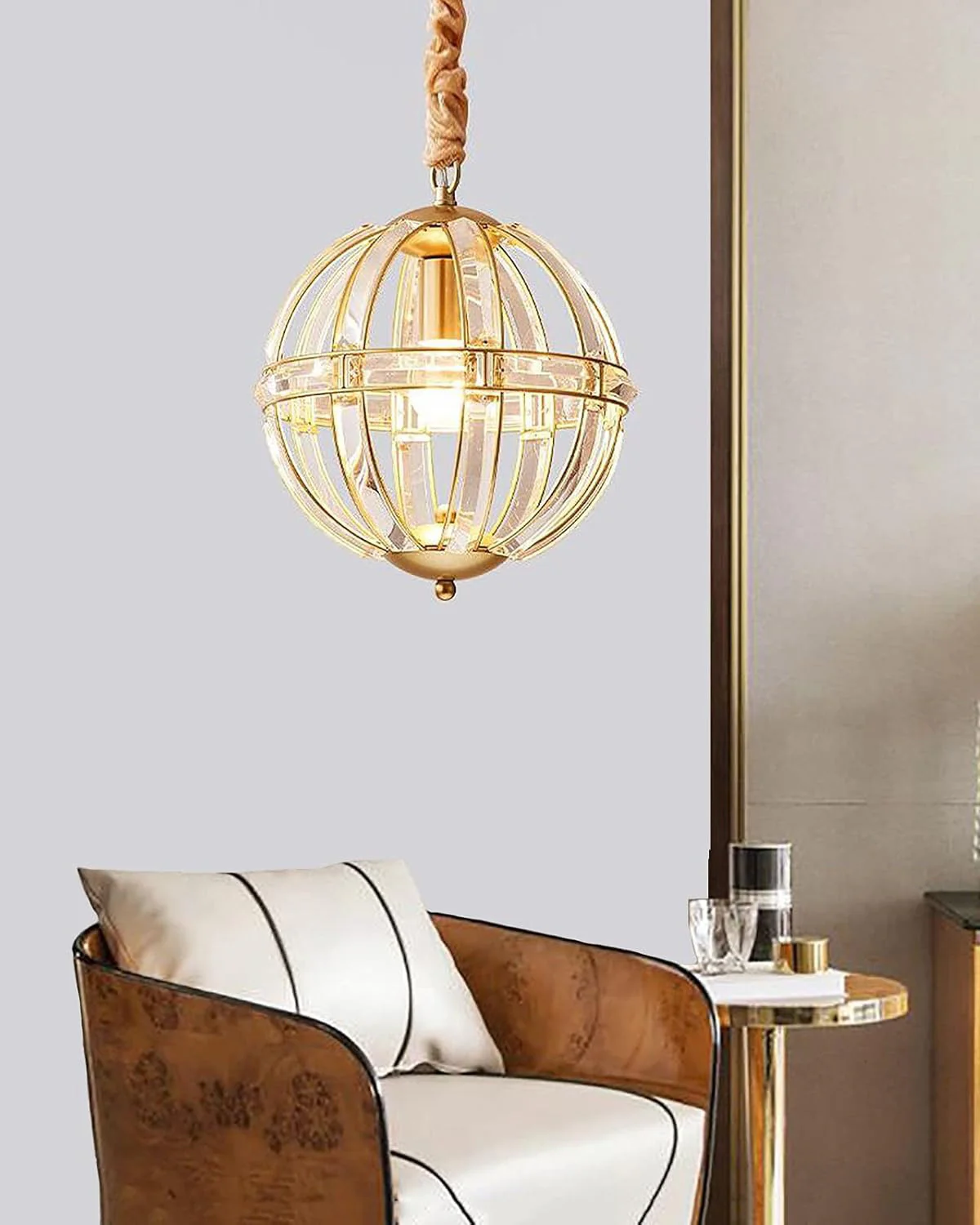 WOMO Cage Crystal Orb Chandelier-WM2595 - Image 11