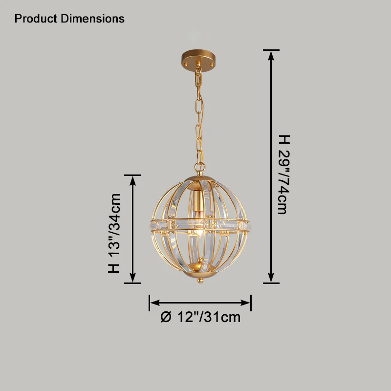 WOMO Cage Crystal Orb Chandelier-WM2595 - Image 18