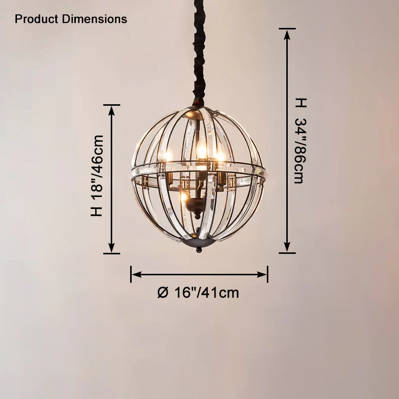 WOMO Cage Crystal Orb Chandelier-WM2595 - Image 24