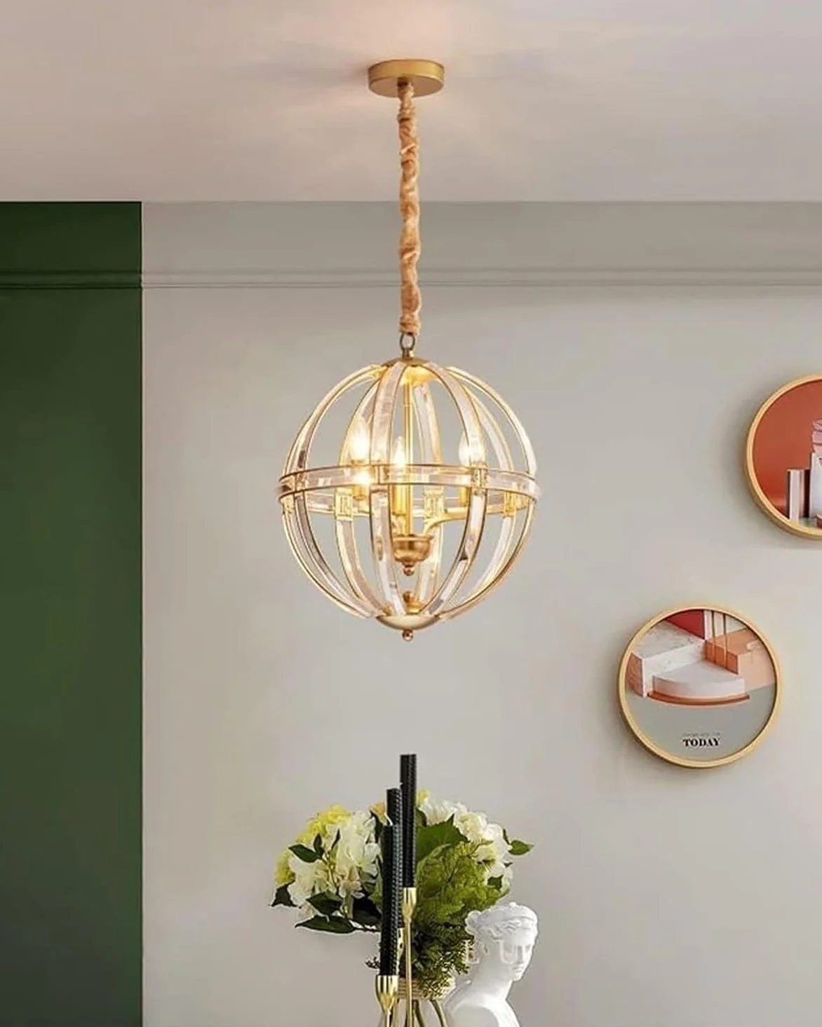 WOMO Cage Crystal Orb Chandelier-WM2595 - Image 9