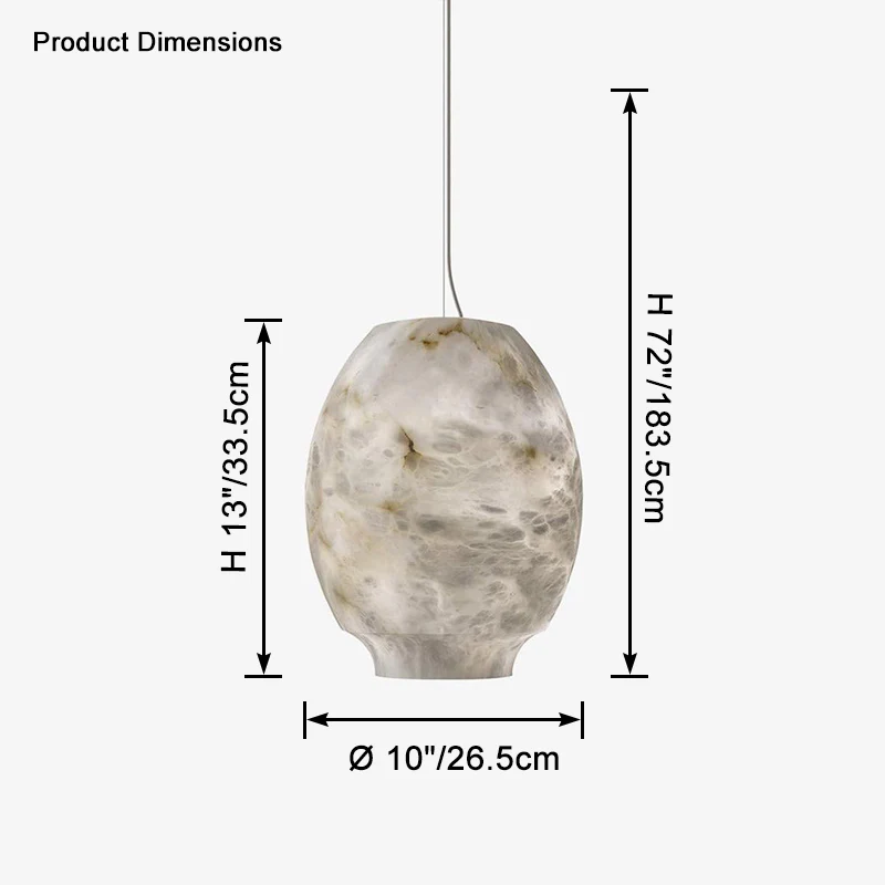 WOMO Camille Alabaster Pendant Light-WM2895 - Image 10