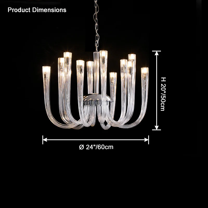 WOMO Candelabra Glass Chandelier-WM2356 - Image 9