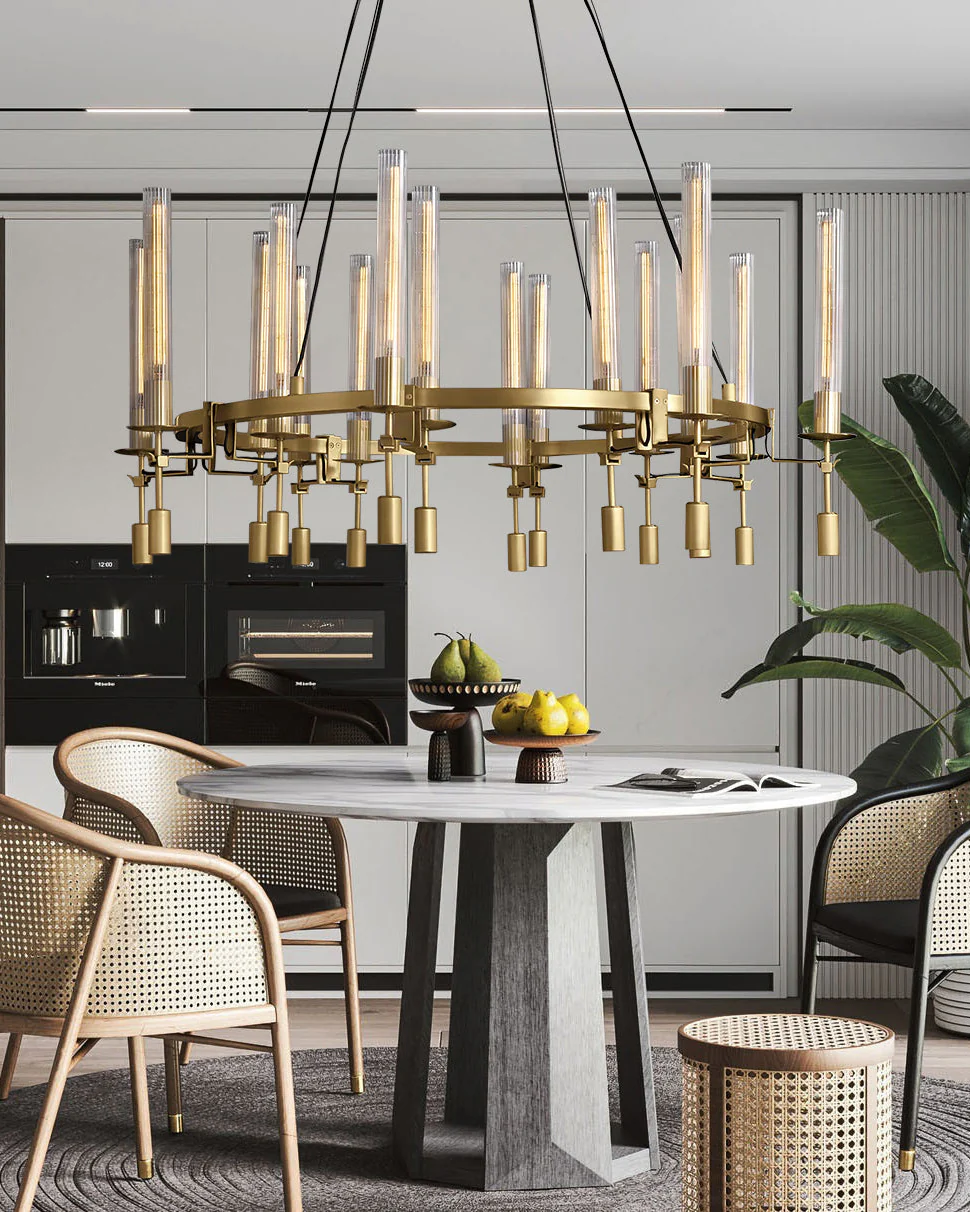 WOMO Candelabra Round Chandelier-WM2924 - Image 2