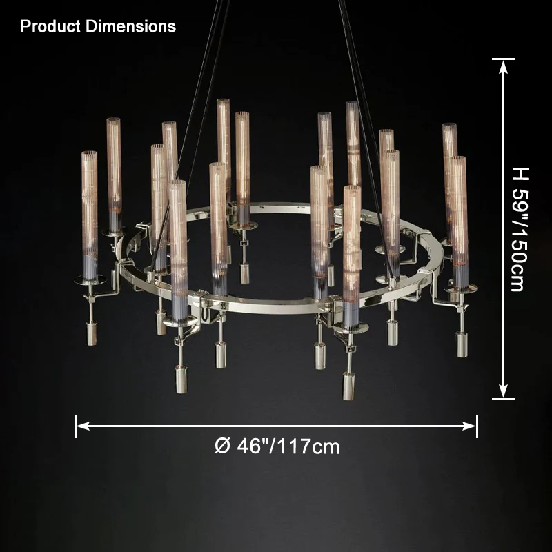 WOMO Candelabra Round Chandelier-WM2924 - Image 8