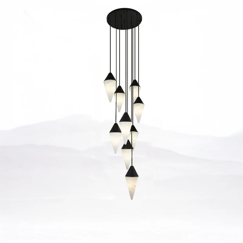 WOMO Cascading Alabaster Staircase Chandelier-WM2862 - Image 16