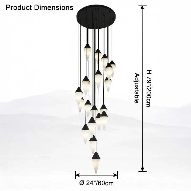 WOMO Cascading Alabaster Staircase Chandelier-WM2862 - Image 21