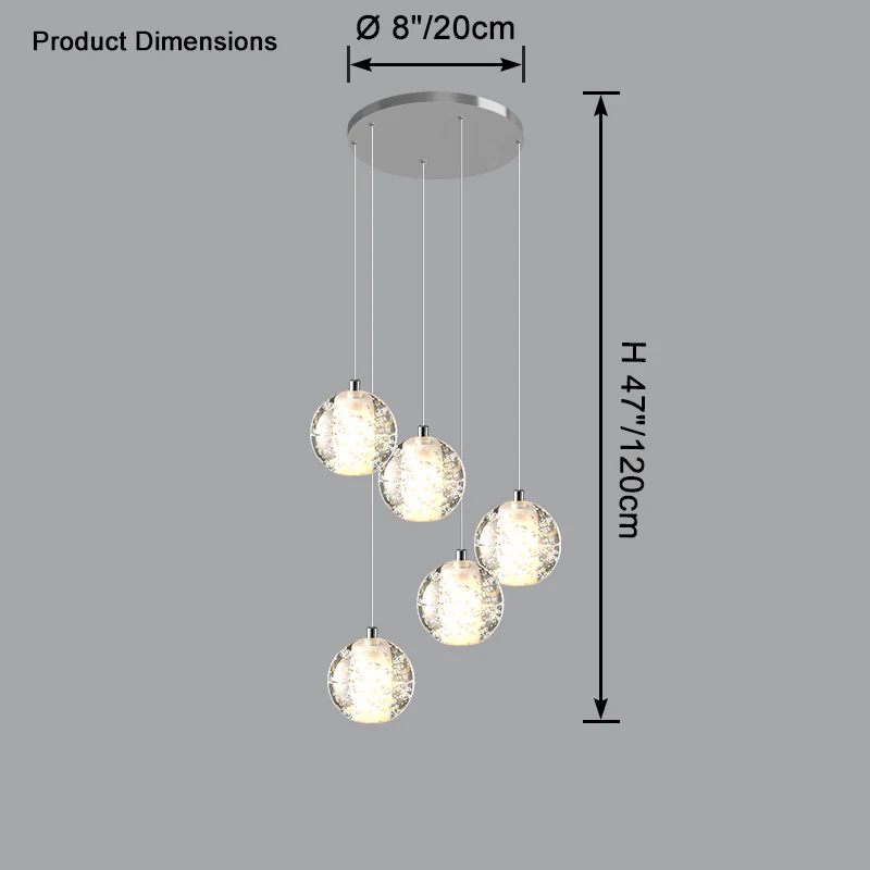 WOMO Glass Ball Rain Chandelier-WM2647 - Image 15