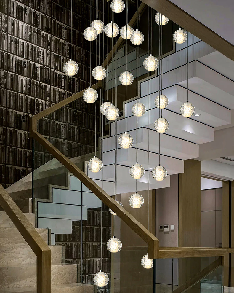 WOMO Glass Ball Rain Chandelier-WM2647 - Image 4