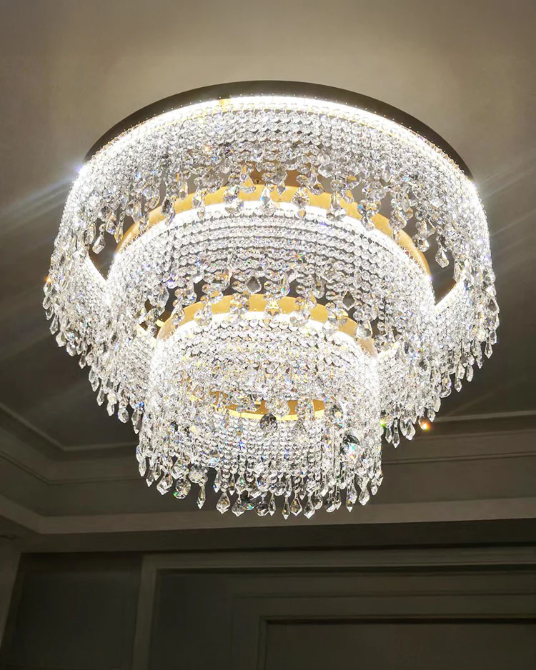 WOMO Cascading Crystal Chandelier-WM2350 - Image 3
