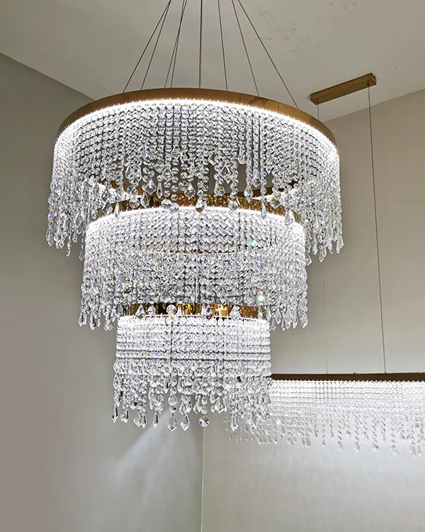 WOMO Cascading Crystal Chandelier-WM2350 - Image 4