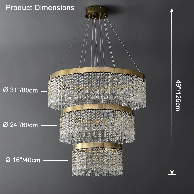 WOMO Cascading Crystal Chandelier-WM2350 - Image 7