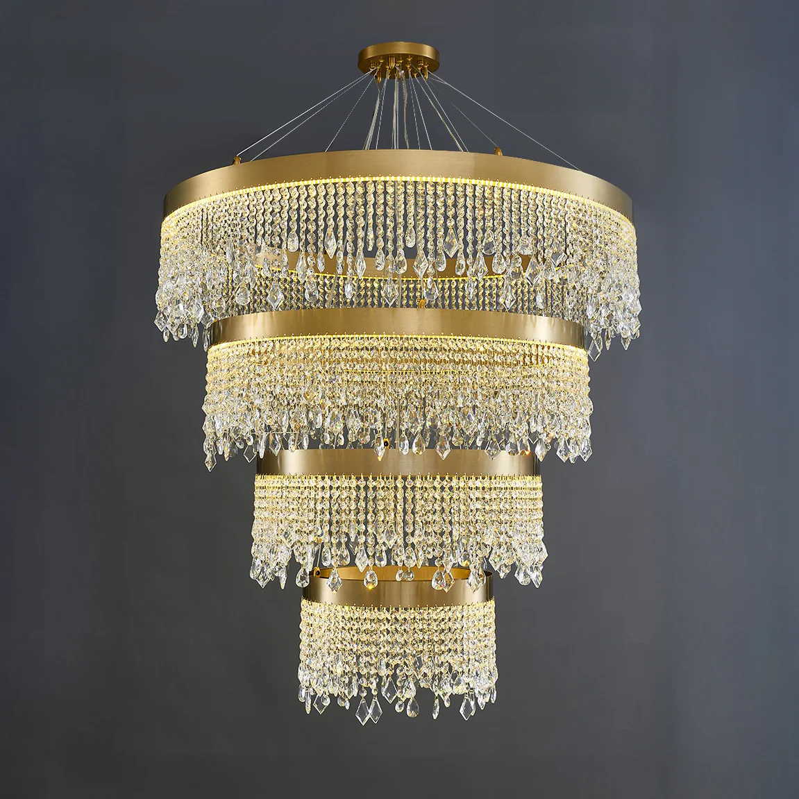 WOMO Cascading Crystal Chandelier-WM2350 - Image 8