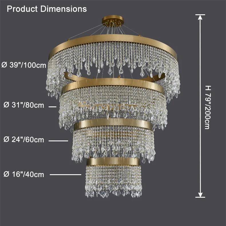 WOMO Cascading Crystal Chandelier-WM2350 - Image 9