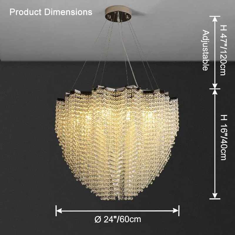 WOMO Cascading Crystal Chandelier-WM2777 - Image 11