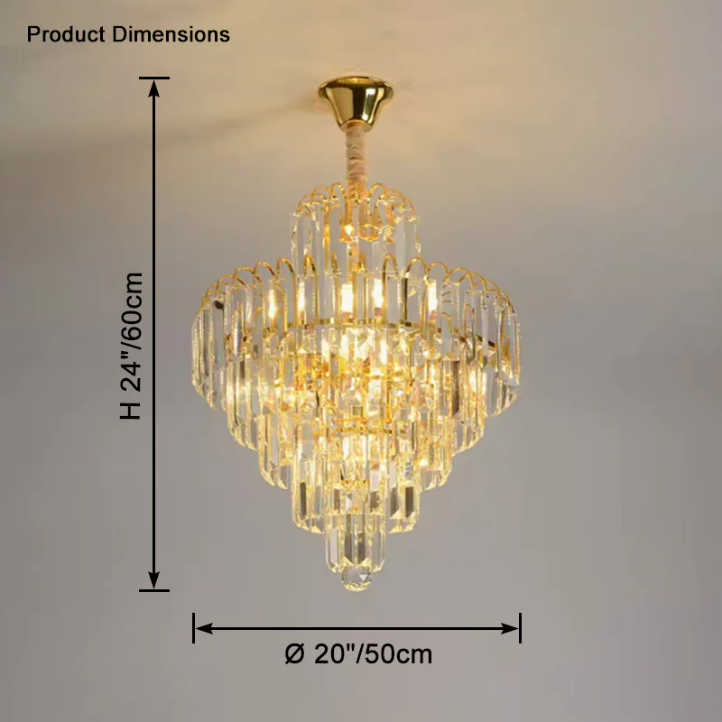 WOMO Large Cascading Crystal Chandelier-WM2917 - Image 15