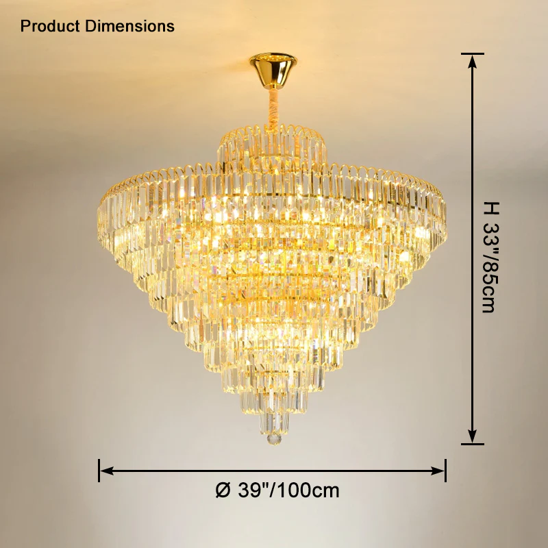 WOMO Large Cascading Crystal Chandelier-WM2917 - Image 19