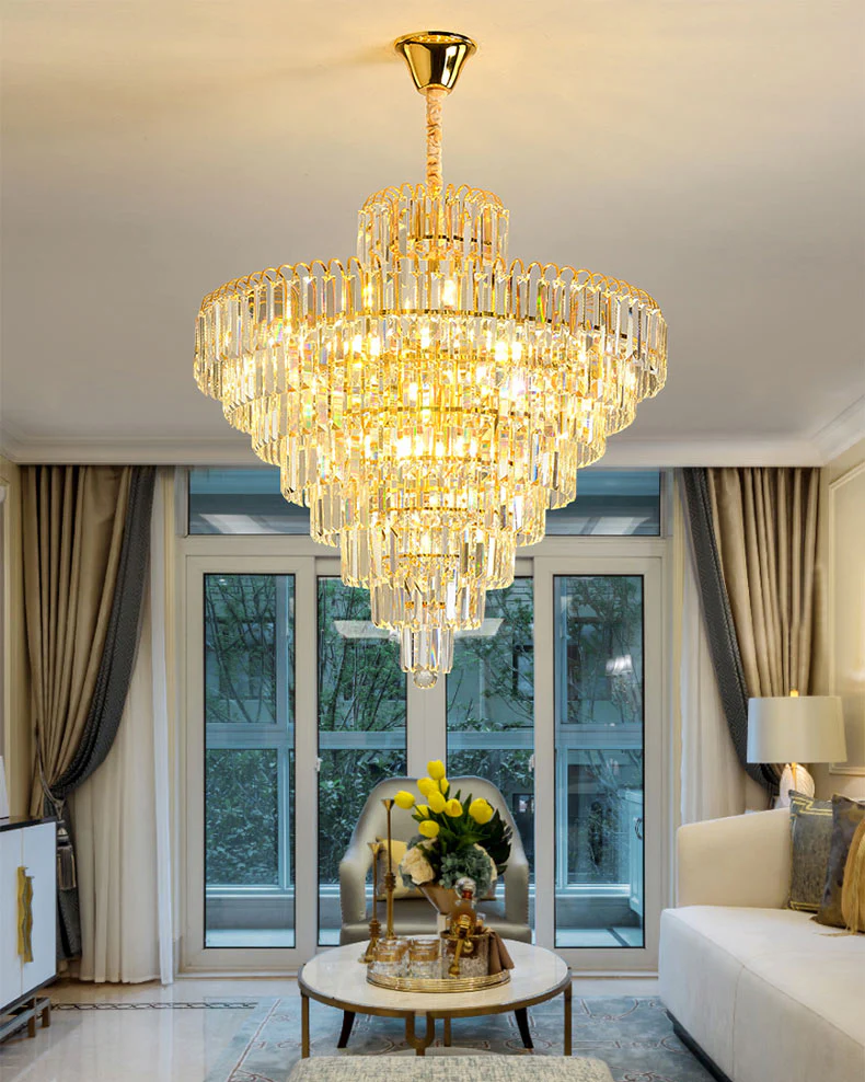 WOMO Large Cascading Crystal Chandelier-WM2917 - Image 2