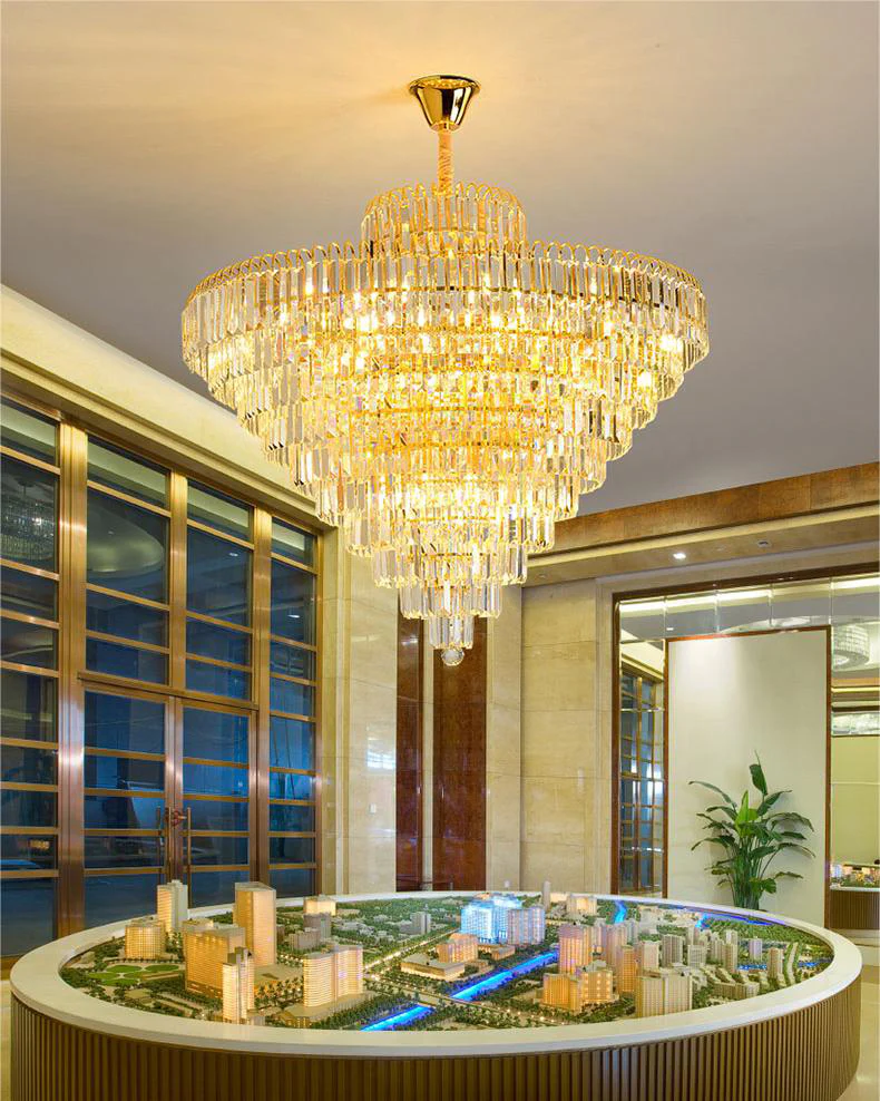 WOMO Large Cascading Crystal Chandelier-WM2917 - Image 3