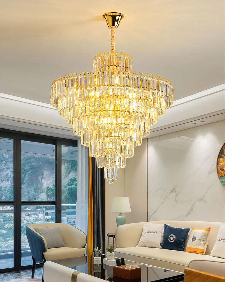 WOMO Large Cascading Crystal Chandelier-WM2917 - Image 4