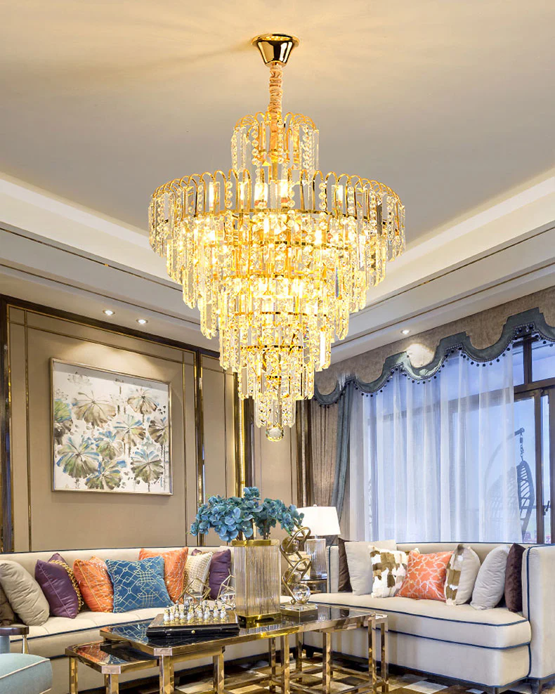 WOMO Large Cascading Crystal Chandelier-WM2917 - Image 7
