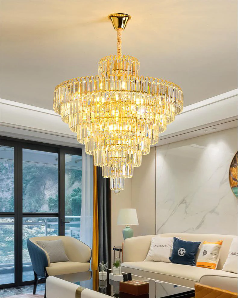 WOMO Large Cascading Crystal Chandelier-WM2917 - Image 8