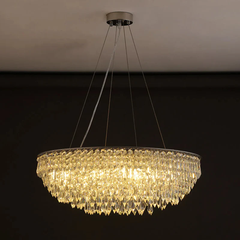 WOMO Cascading Round Crystal Chandelier-WM2628 - Image 11