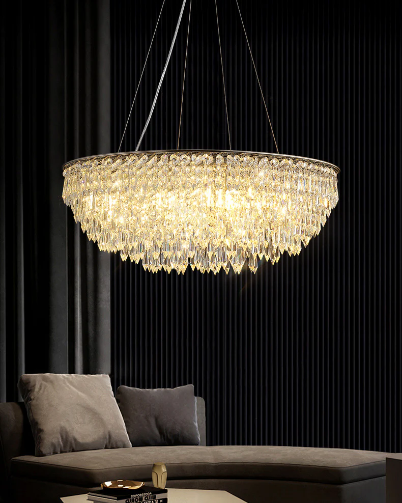 WOMO Cascading Round Crystal Chandelier-WM2628 - Image 2
