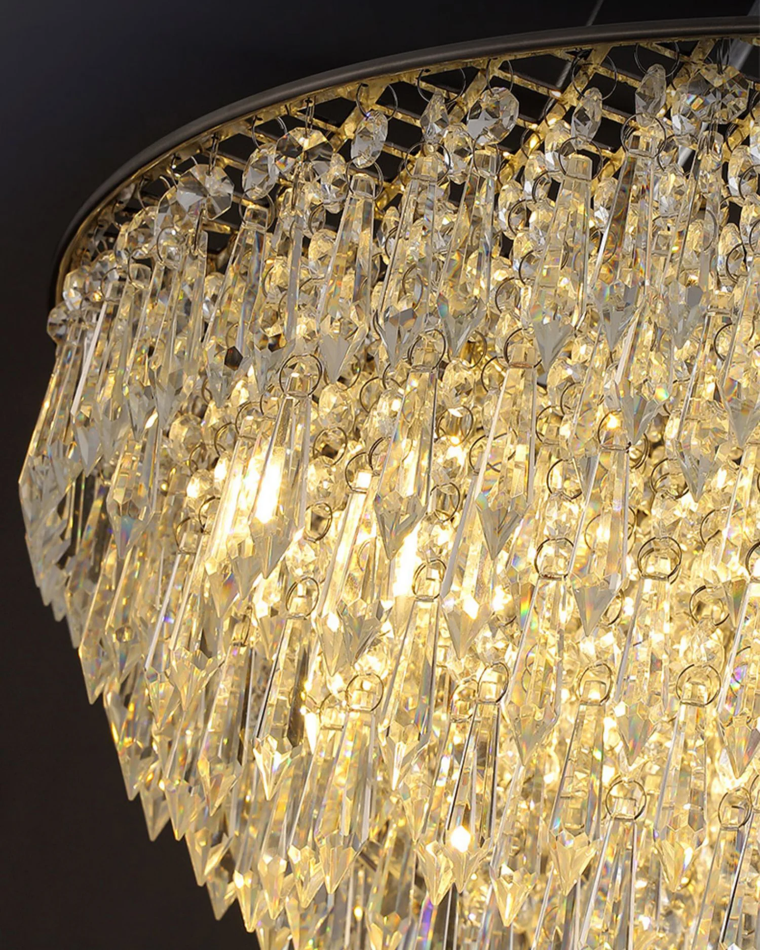 WOMO Cascading Round Crystal Chandelier-WM2628 - Image 8