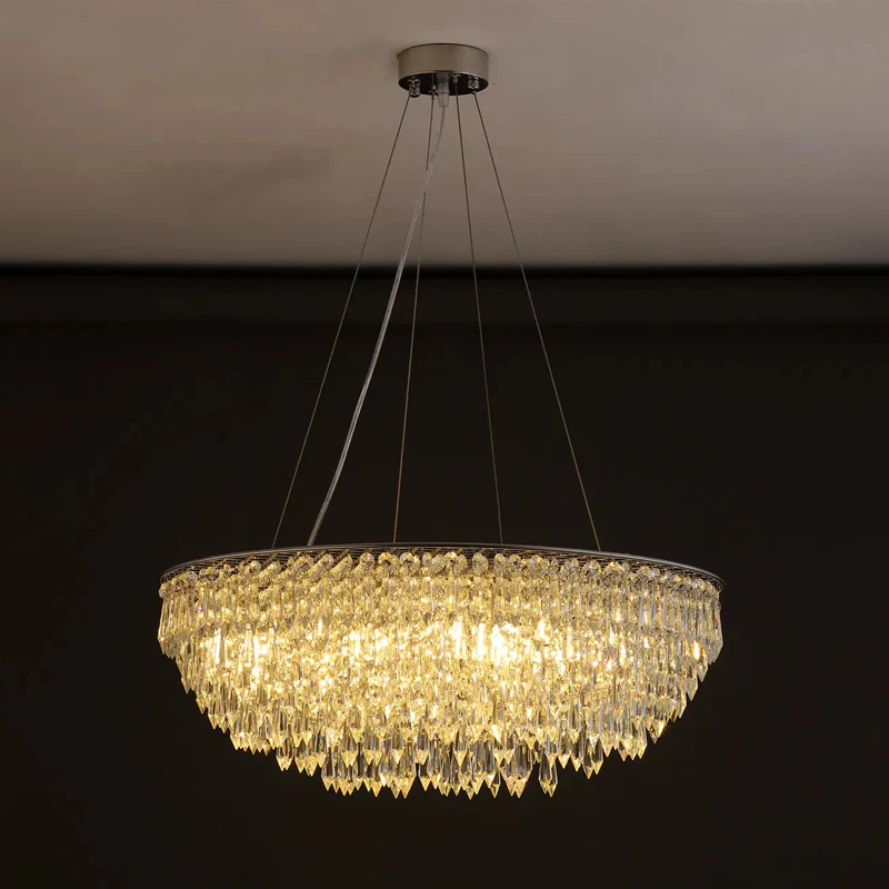 WOMO Cascading Round Crystal Chandelier-WM2628 - Image 9