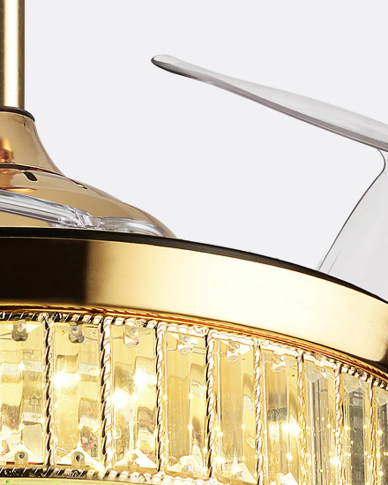 WOMO Crystal Retractable Ceiling Fan Chandelier-WM5036 - Image 14
