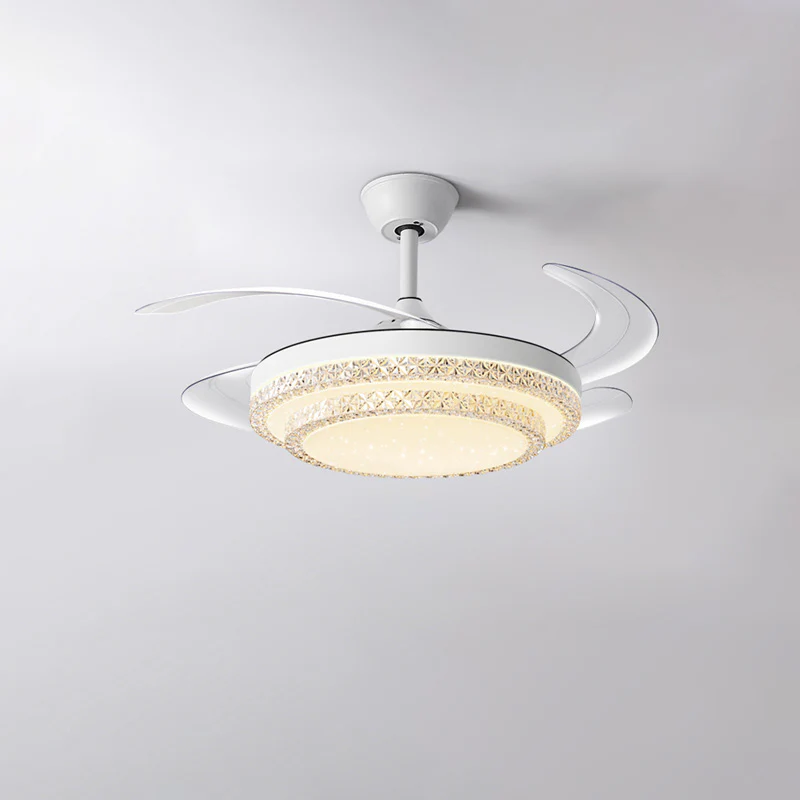 WOMO Retractable White Acrylic Ceiling Fan Lamp-WM5038 - Image 13