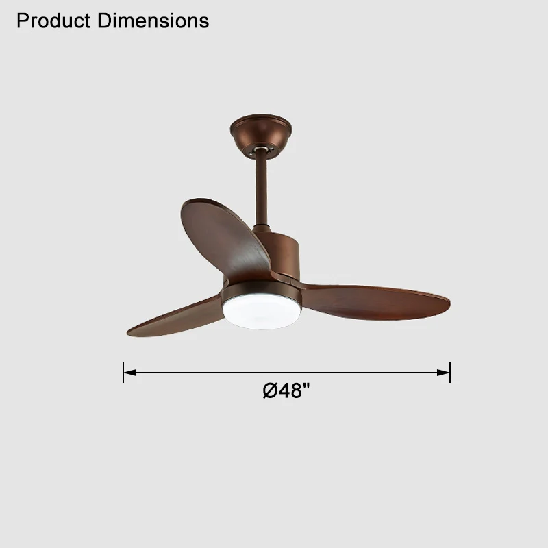 WOMO Mid Century Modern Ceiling Fan Lamp-WM5043 - Image 23
