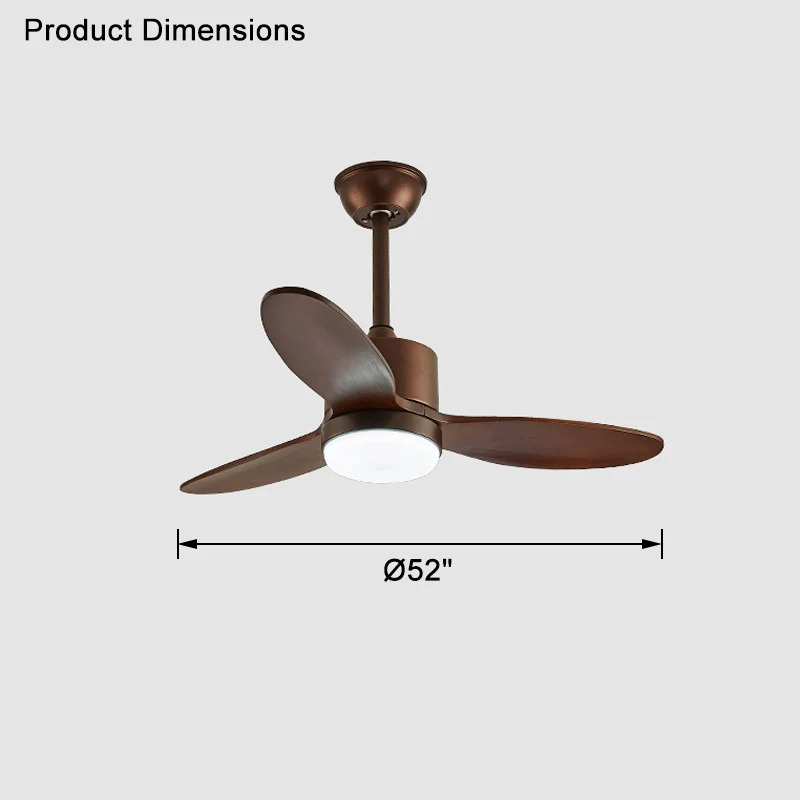 WOMO Mid Century Modern Ceiling Fan Lamp-WM5043 - Image 25