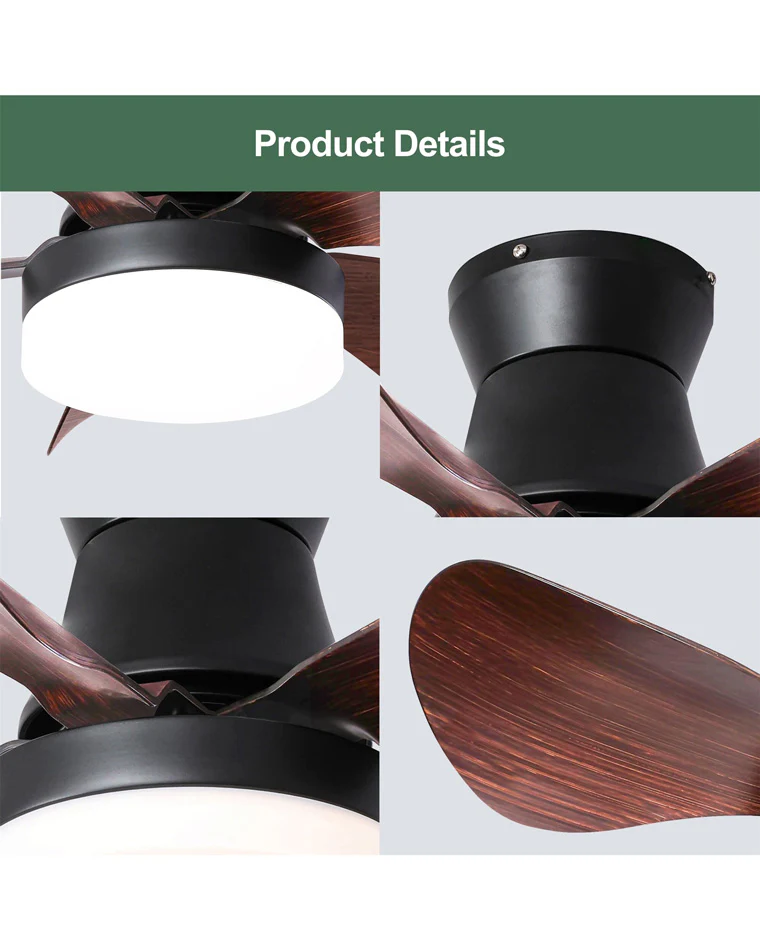 WOMO Modern Farmhouse Small Ceiling Fan Lamp-WM5046 - Image 7
