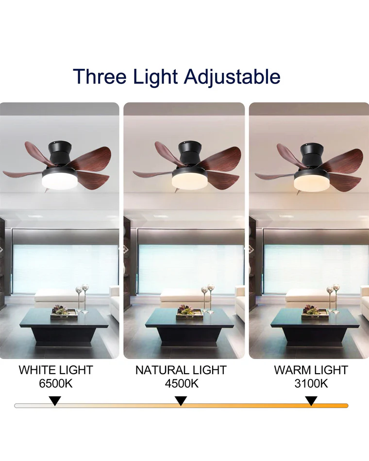 WOMO Modern Farmhouse Small Ceiling Fan Lamp-WM5046 - Image 8