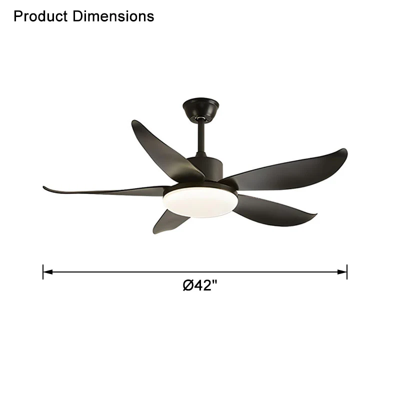 WOMO 5 blade Modern Ceiling Fan Lamp-WM5049 - Image 28