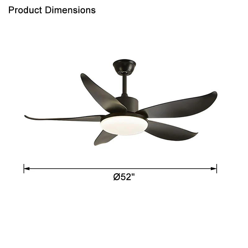 WOMO 5 blade Modern Ceiling Fan Lamp-WM5049 - Image 30