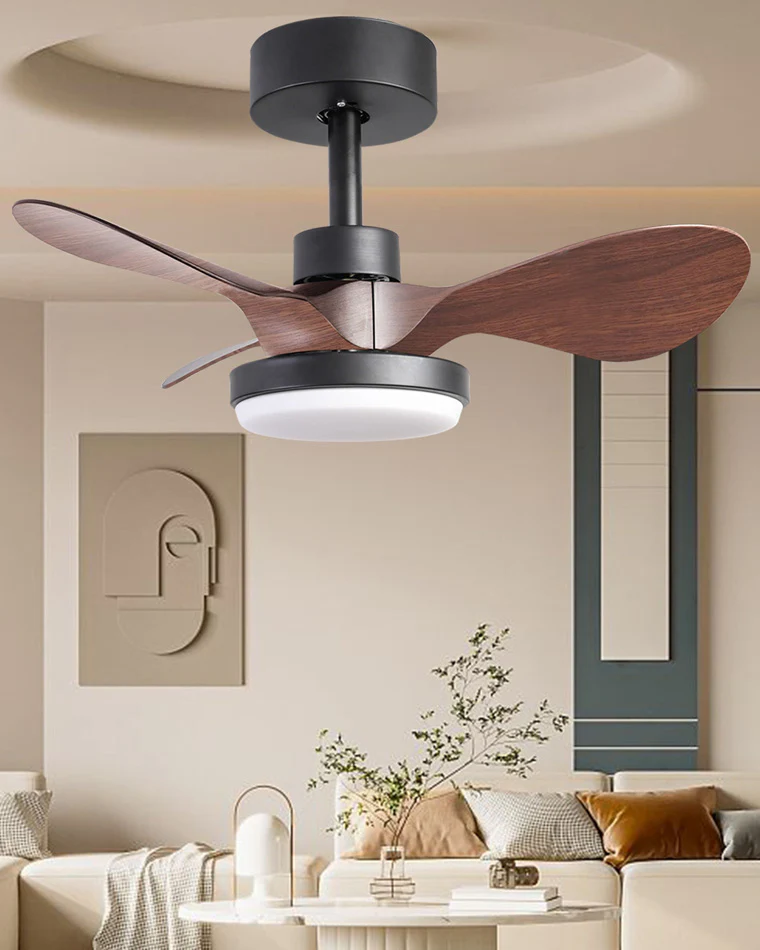 WOMO 3 Small Black Blade Ceiling Fan Lamp-WM5050 - Image 3