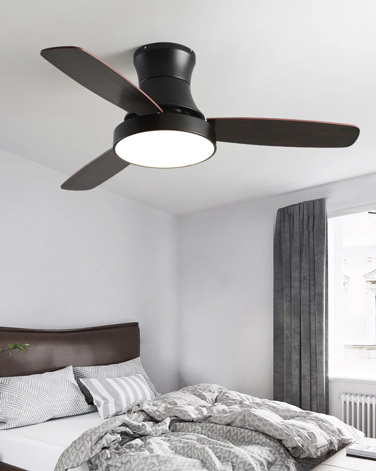 WOMO Black Low Profile Ceiling Fan Lamp-WM5053 - Image 5