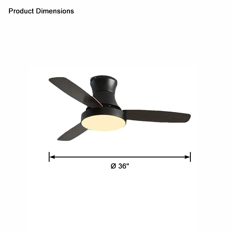 WOMO Black Low Profile Ceiling Fan Lamp-WM5053 - Image 7