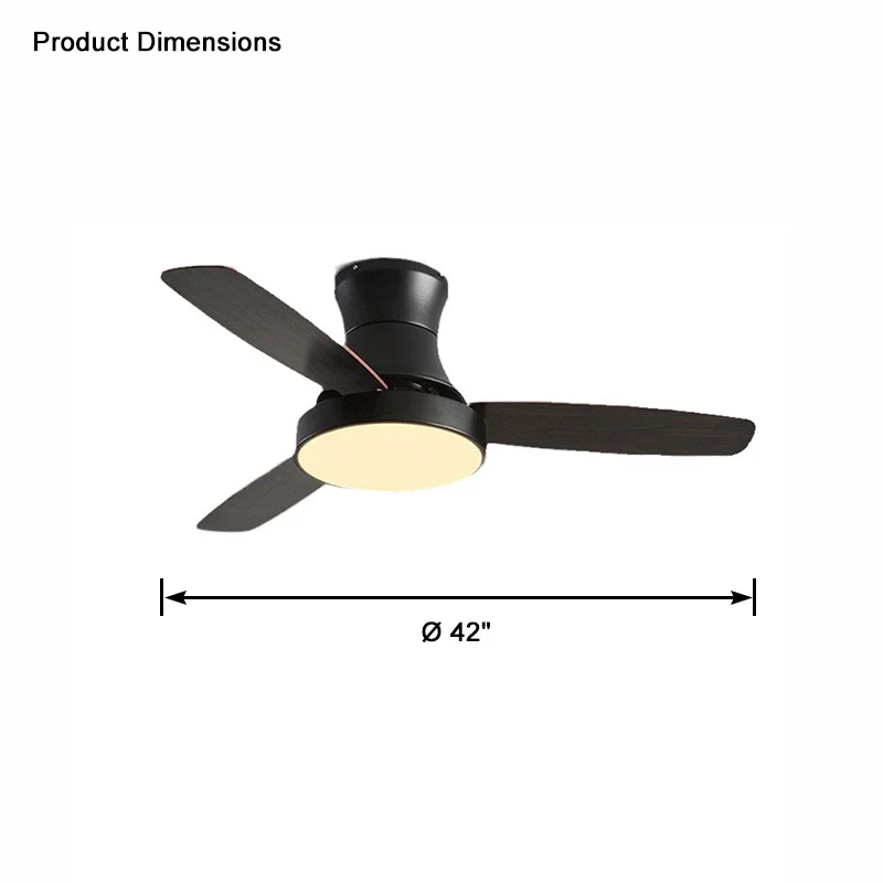 WOMO Black Low Profile Ceiling Fan Lamp-WM5053 - Image 9