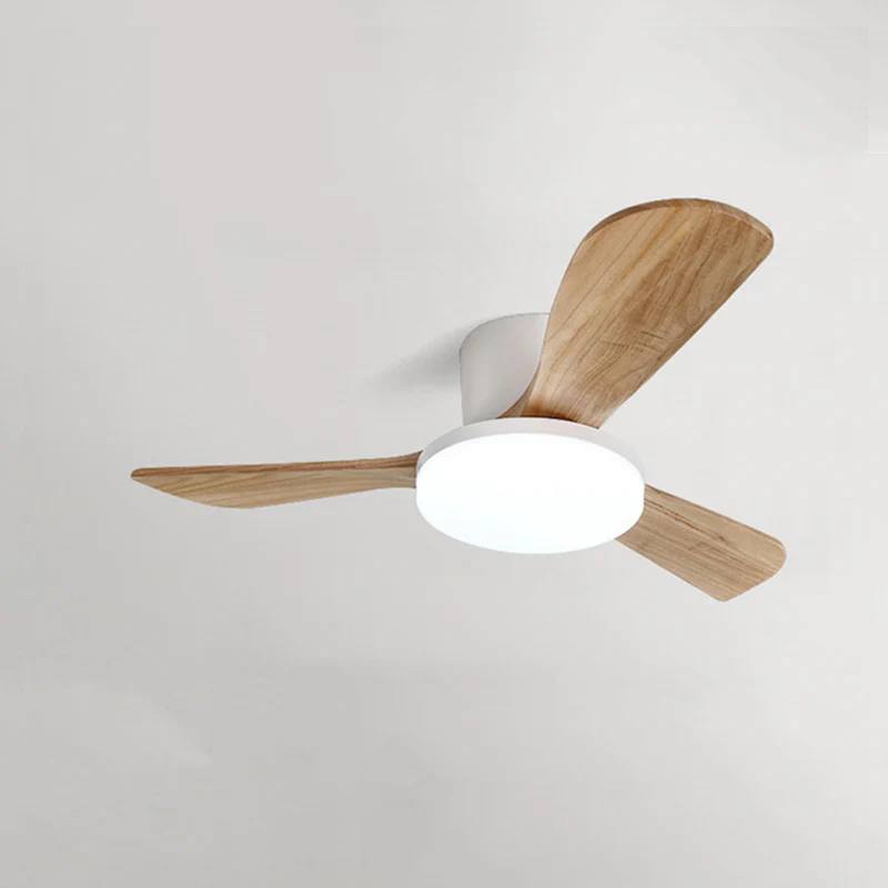 WOMO 3 Wood Blade Low Profile Ceiling Fan Lamp-WM5058 - Image 10
