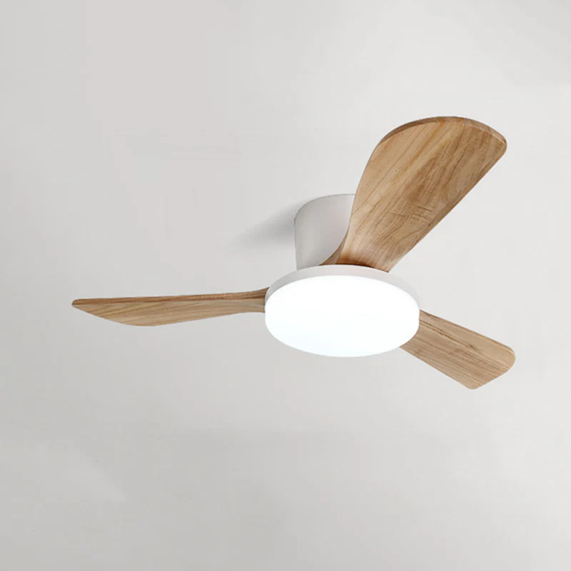 WOMO 3 Wood Blade Low Profile Ceiling Fan Lamp-WM5058 - Image 12