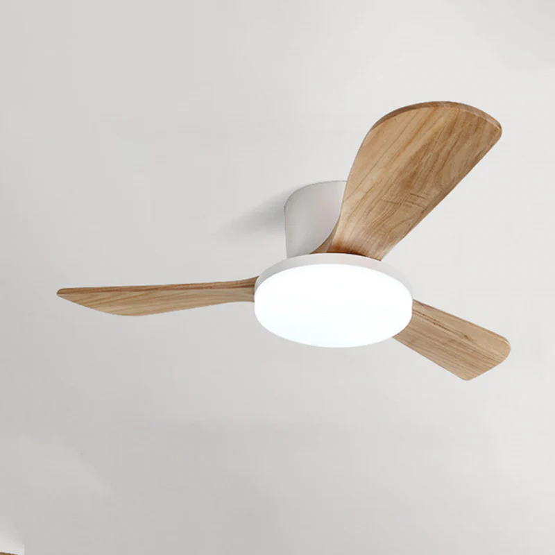 WOMO 3 Wood Blade Low Profile Ceiling Fan Lamp-WM5058 - Image 14