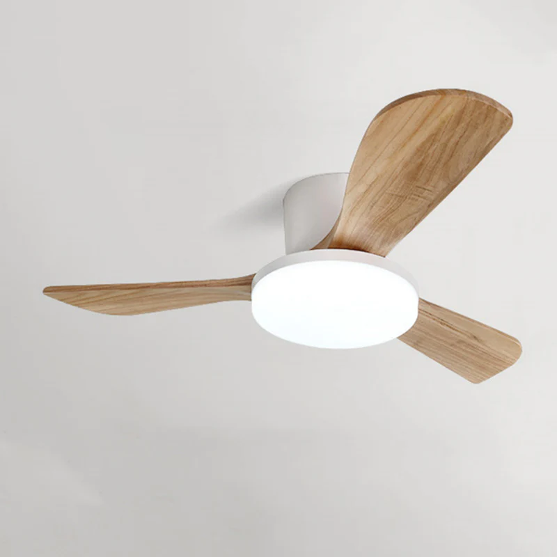 WOMO 3 Wood Blade Low Profile Ceiling Fan Lamp-WM5058 - Image 16