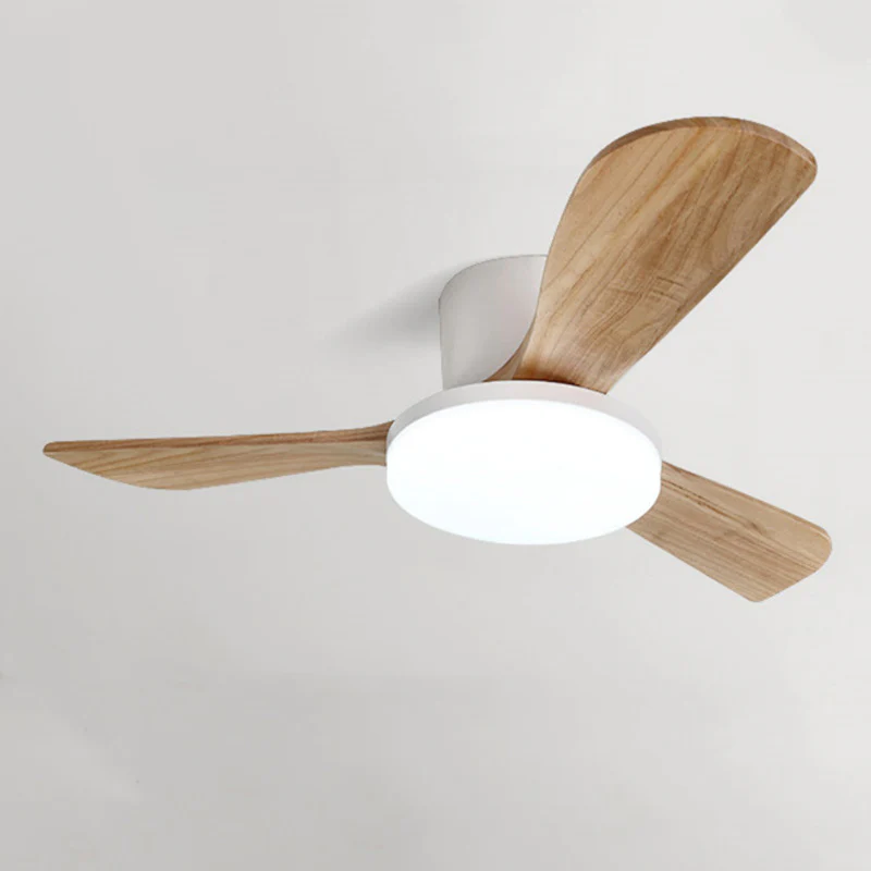 WOMO 3 Wood Blade Low Profile Ceiling Fan Lamp-WM5058 - Image 18