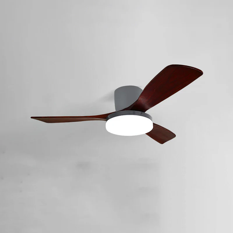 WOMO 3 Wood Blade Low Profile Ceiling Fan Lamp-WM5058 - Image 20