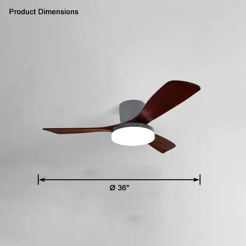 WOMO 3 Wood Blade Low Profile Ceiling Fan Lamp-WM5058 - Image 21